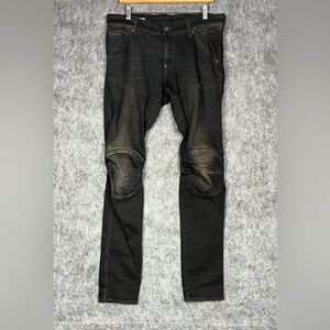 G-STAR RAW 5620 3D 2IP KNEE SUPER SLIM Jeans 34x34 Denim Black Jeans Biker Jeans
